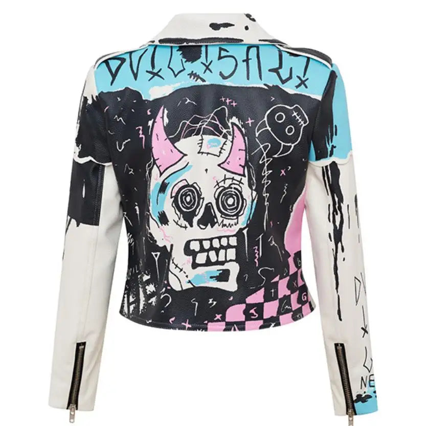 Rivet beading Pu Leather Jacket