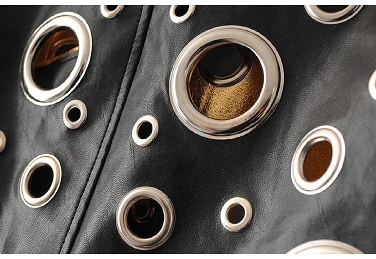 Runway Cut Out Short Faux Leather