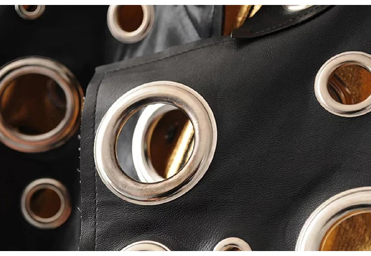 Runway Cut Out Short Faux Leather