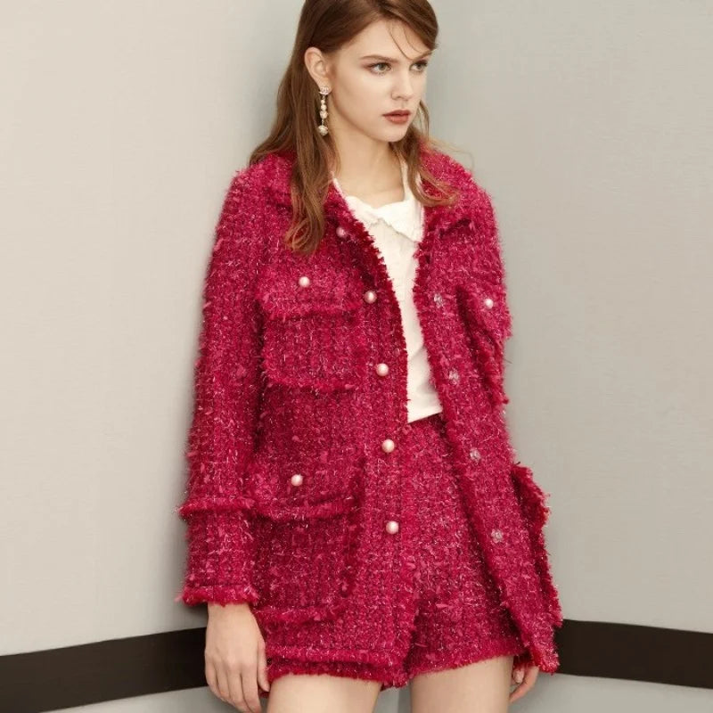 New Brand Designer Women Tweed Long