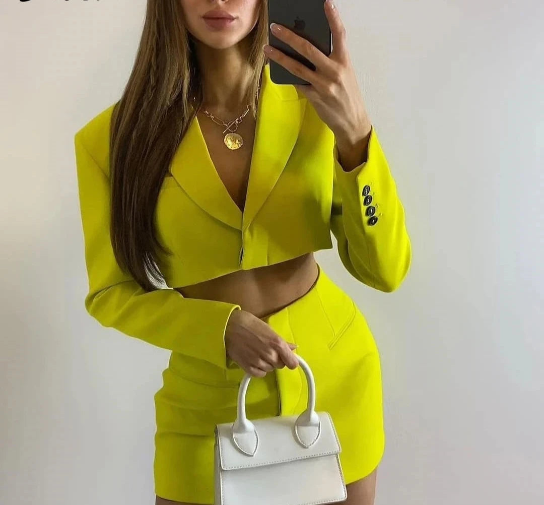 Hollow Out Waist Blazer Dress