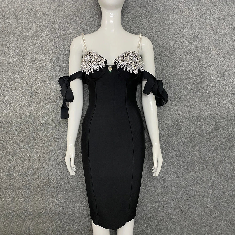 Bodycon Beading Dress Off Shoulder