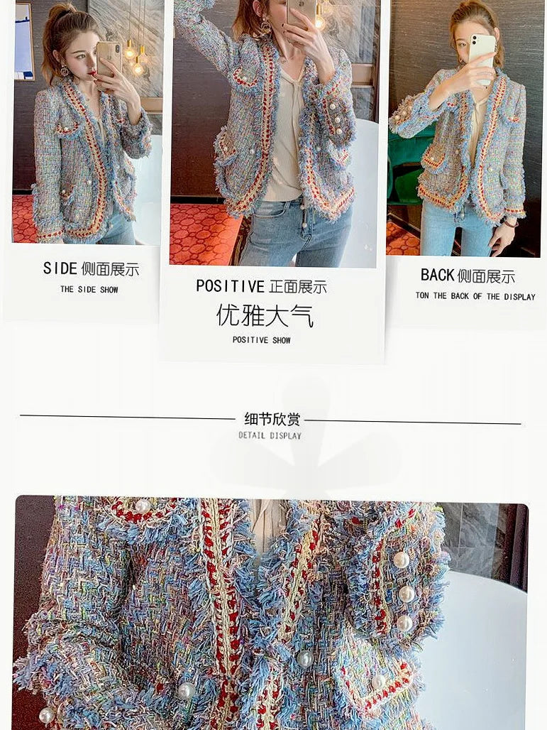 Fringed Jacket Tweed Pearls