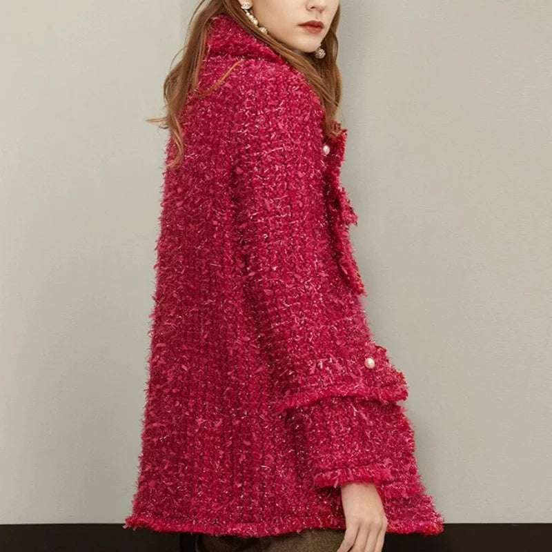 New Brand Designer Women Tweed Long
