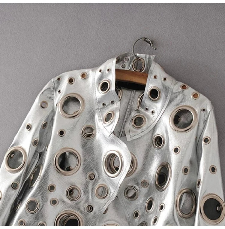 Runway Cut Out Short Faux Leather