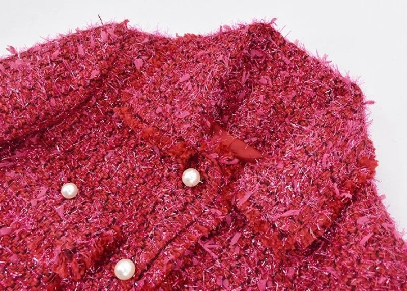 New Brand Designer Women Tweed Long