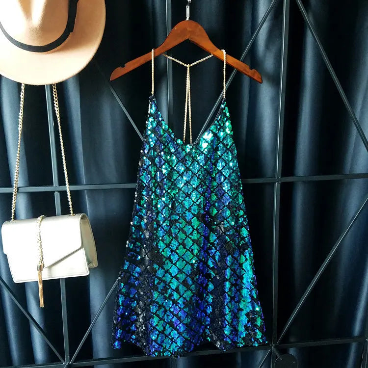 Sequined Mini Dress Summer A-line