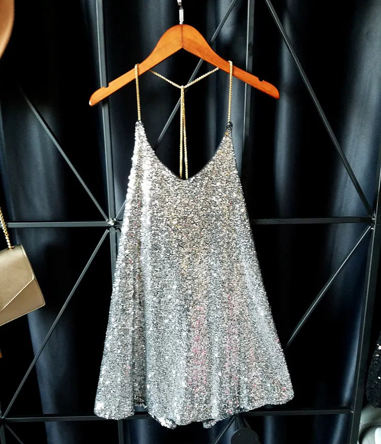 Sequined Mini Dress Summer A-line