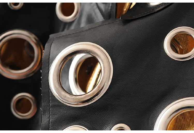 Runway Cut Out Short Faux Leather