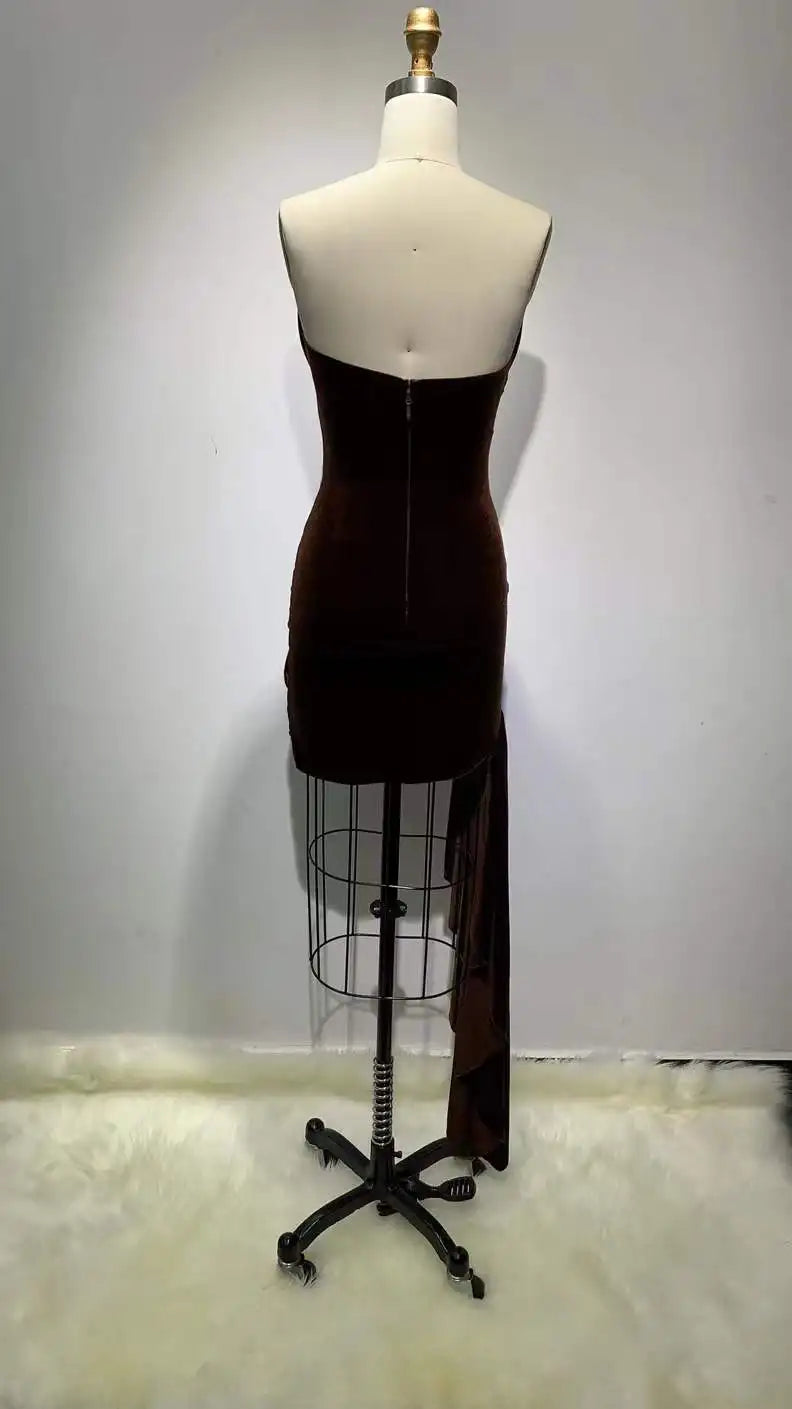 Velvet Burgundy Ribbed Dress