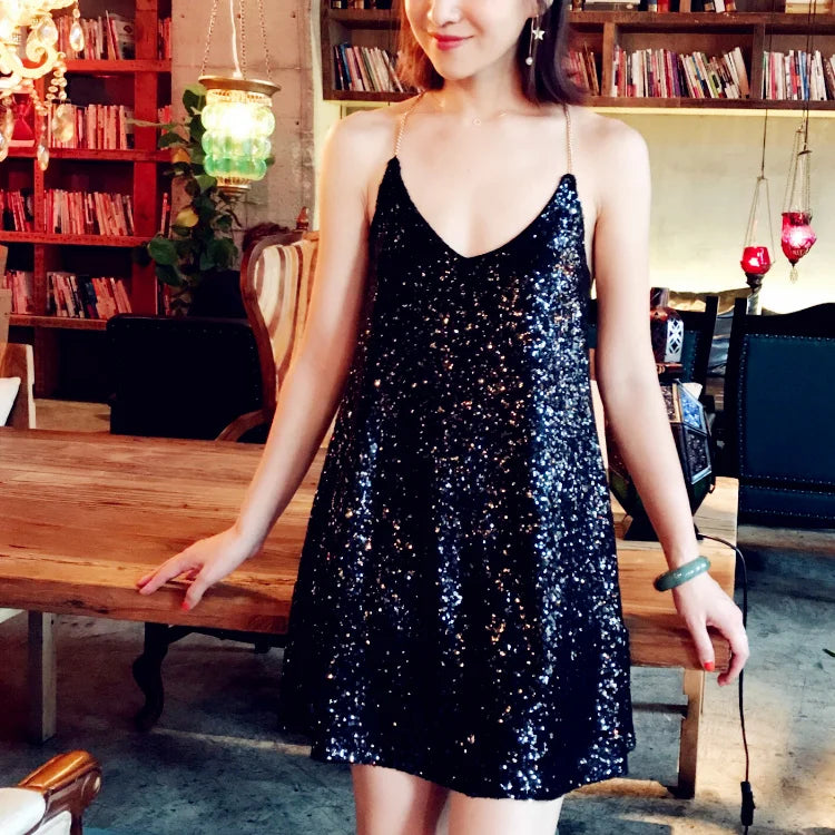 Sequined Mini Dress Summer A-line