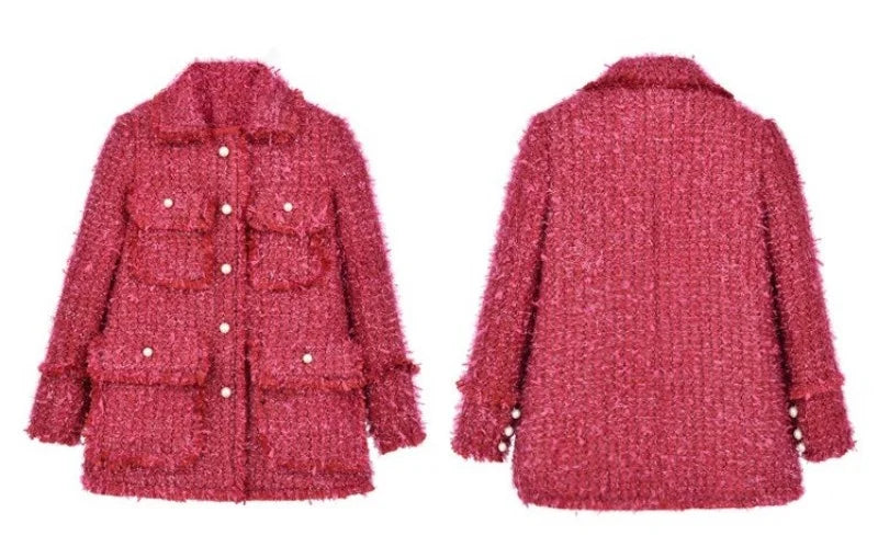 New Brand Designer Women Tweed Long