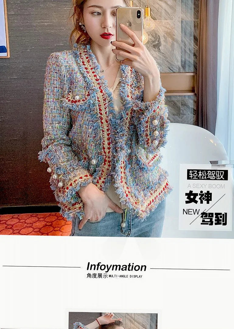 Fringed Jacket Tweed Pearls