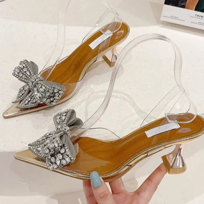 Autumn Crystal Sequined Bowknot Silver
