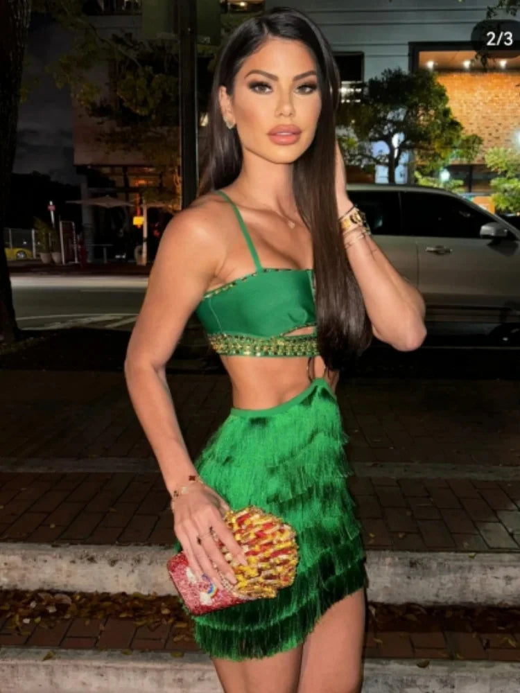 Stylish Tassel Sexy Hollow Out Dress
