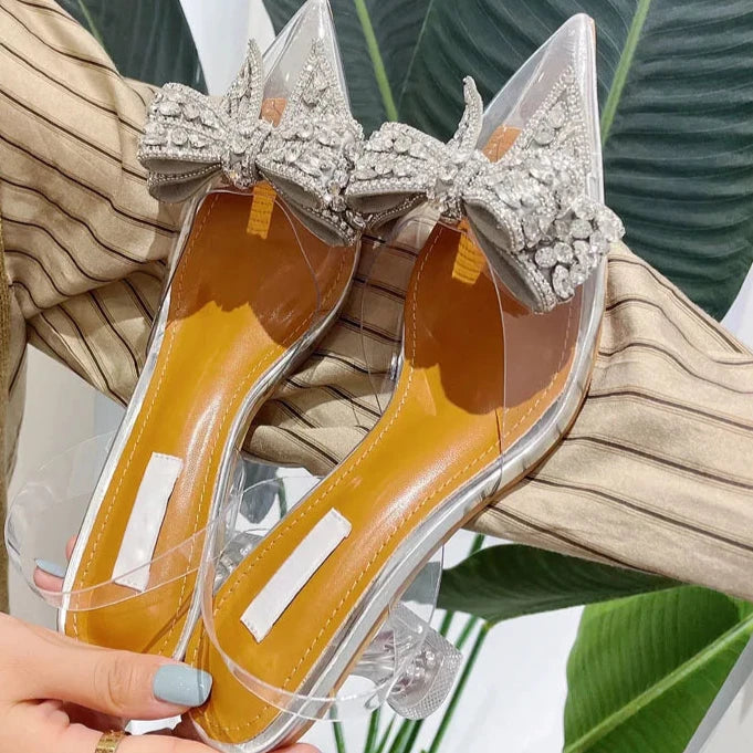 Autumn Crystal Sequined Bowknot Silver