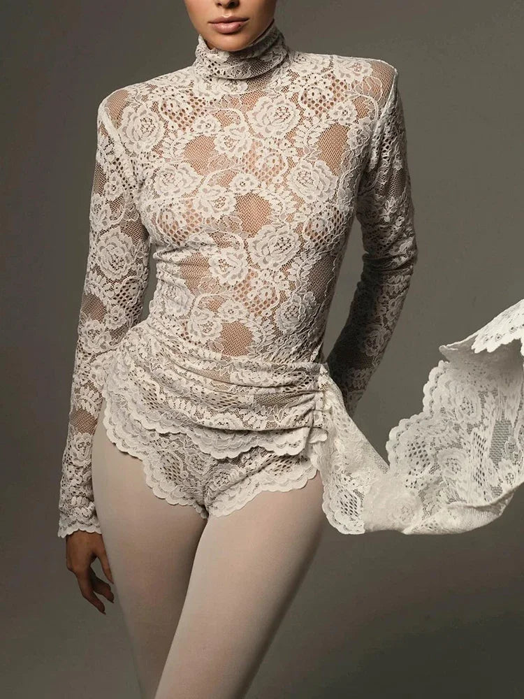 Ivory Mesh Patchwork Flora