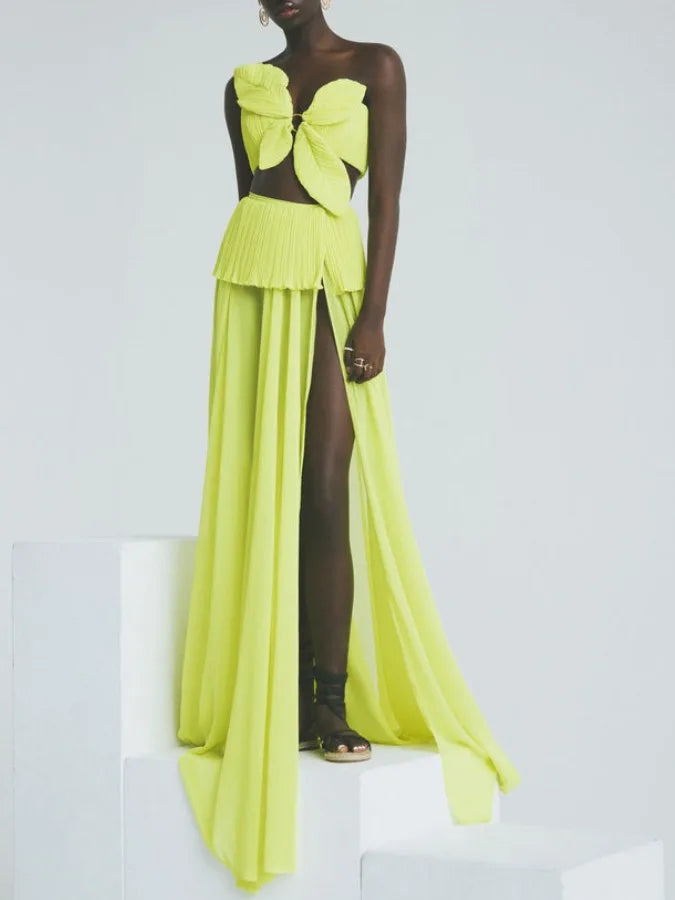 3D Leaf Shaped Flower Design Beach Suit