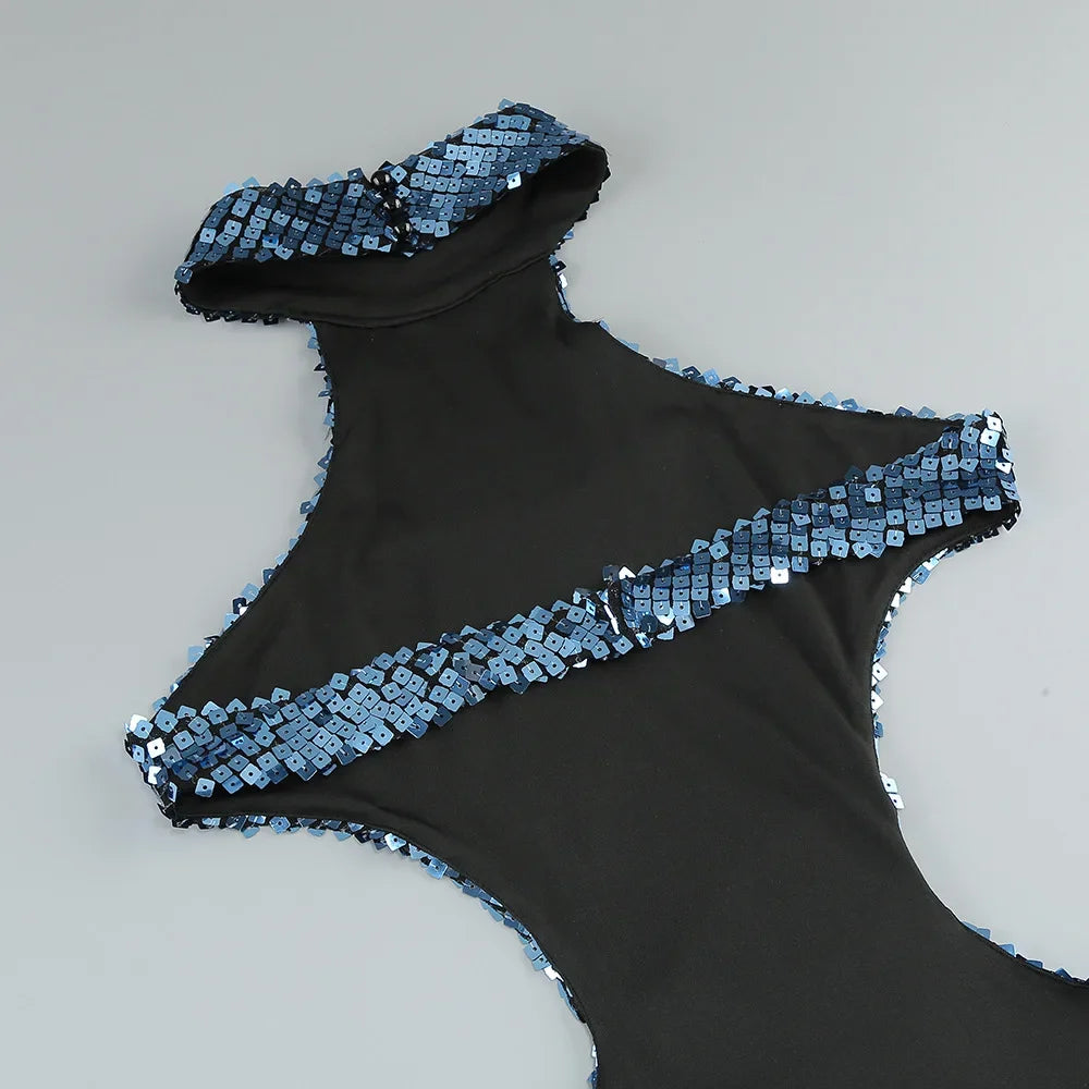 Shiny Sequined Sexy Backless