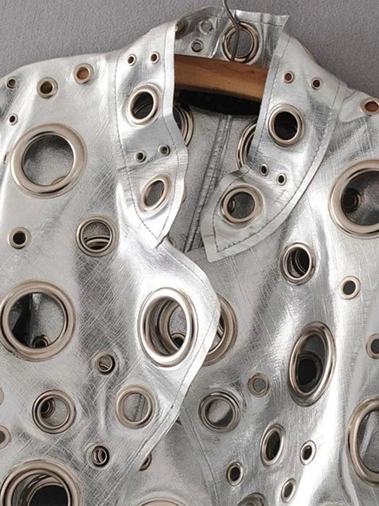 Runway Cut Out Short Faux Leather