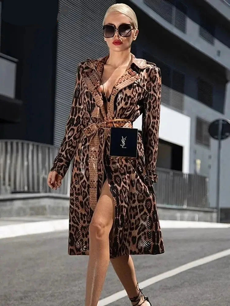 High Quality Winter New Snake Print Coat