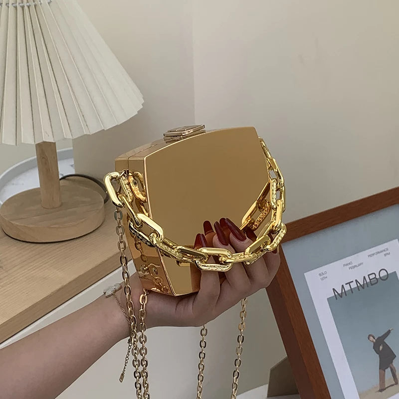 2024 Trend Clutch Bag Gold Silver