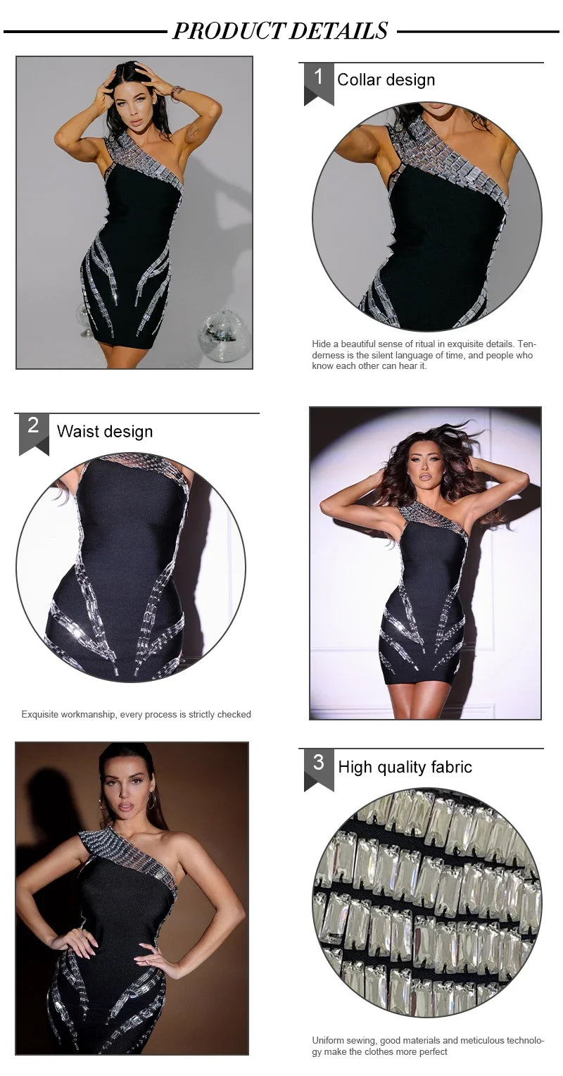High Quality Black Bandage Dress