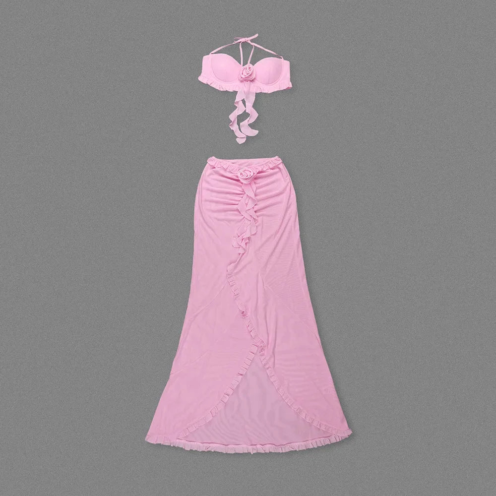 2024 New Sexy Hanging Neck 3D Flower