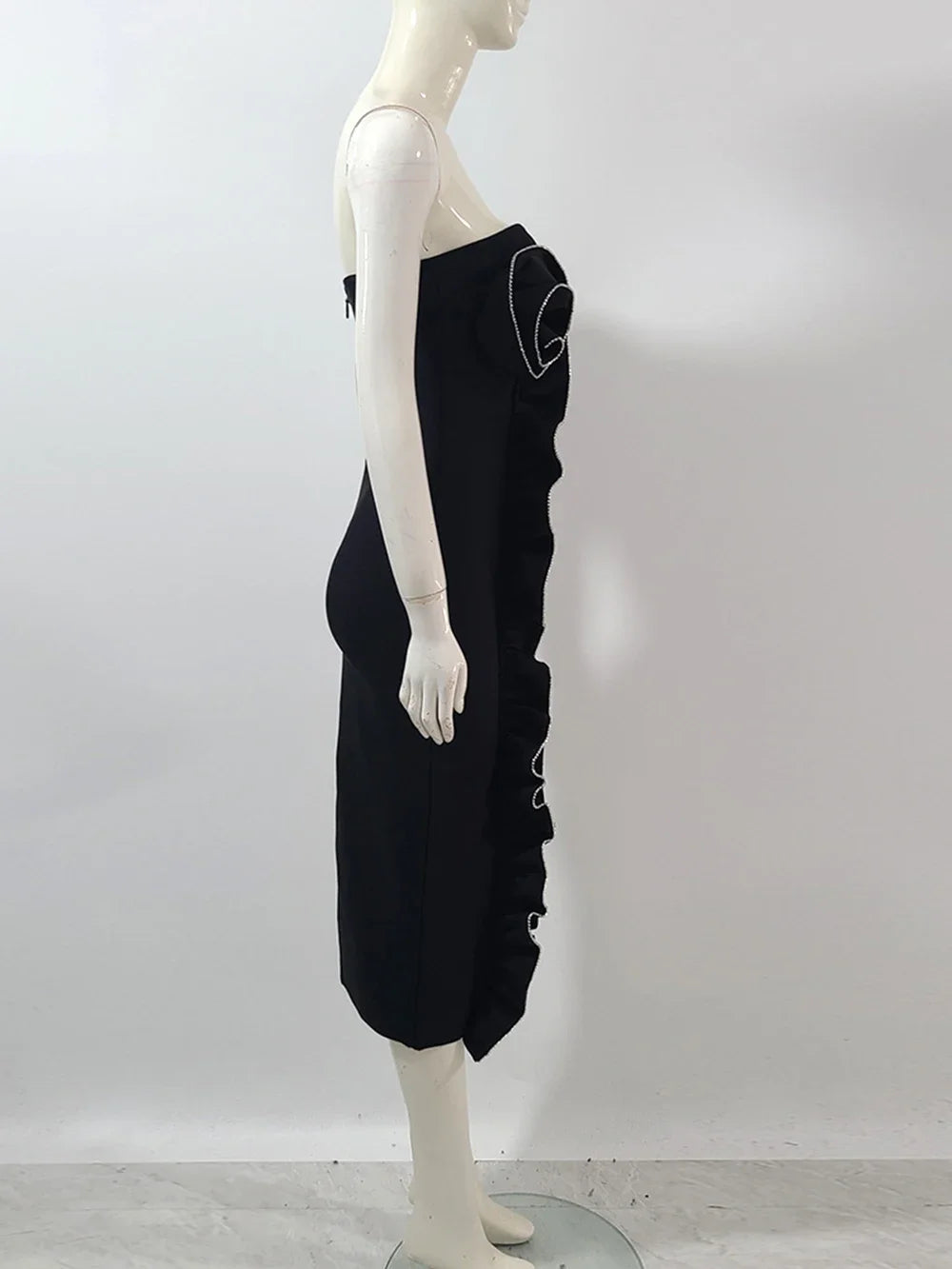Strapless 3D Floral Diamond Tight