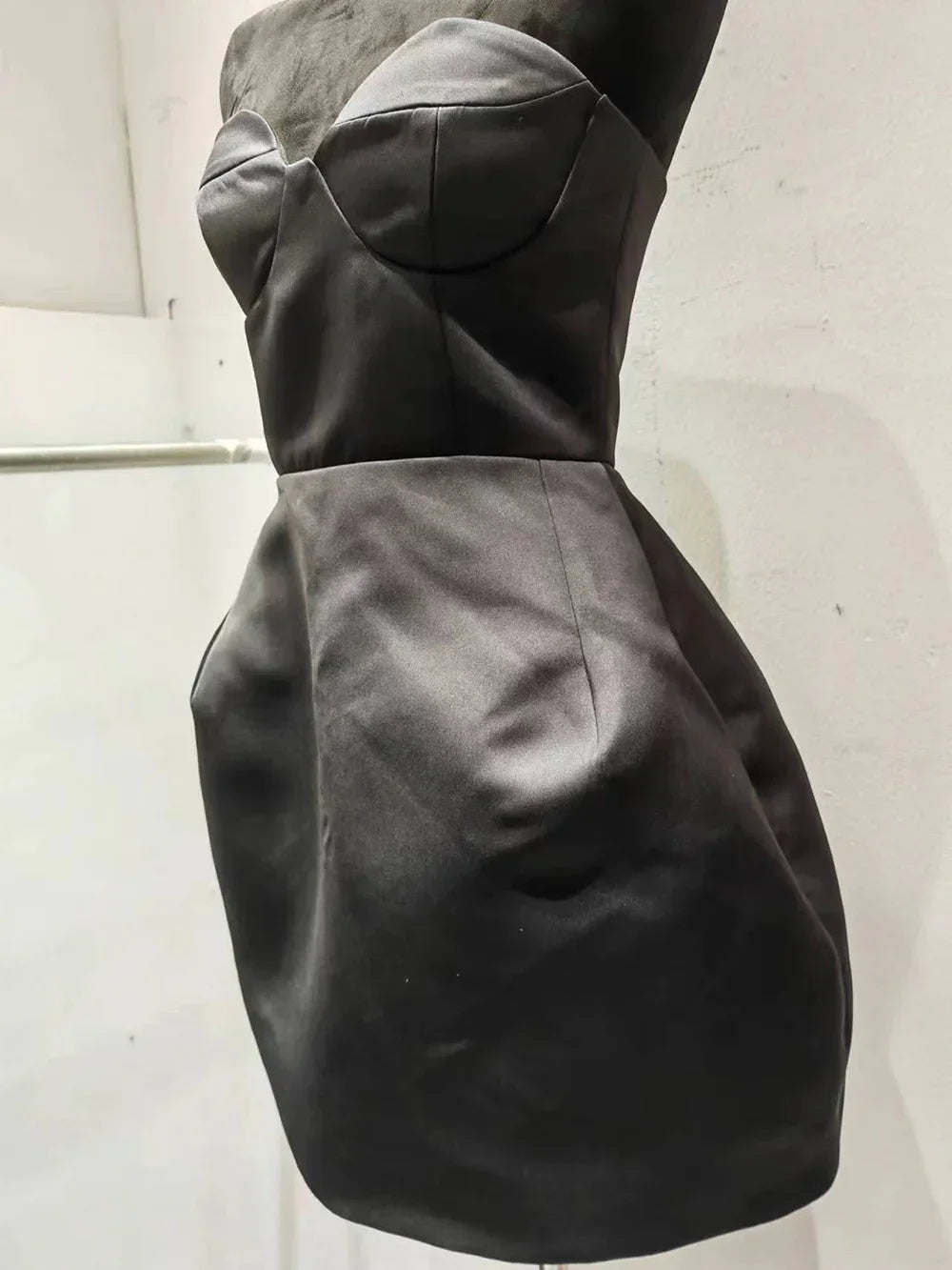 Black Sexy Strapless A-line