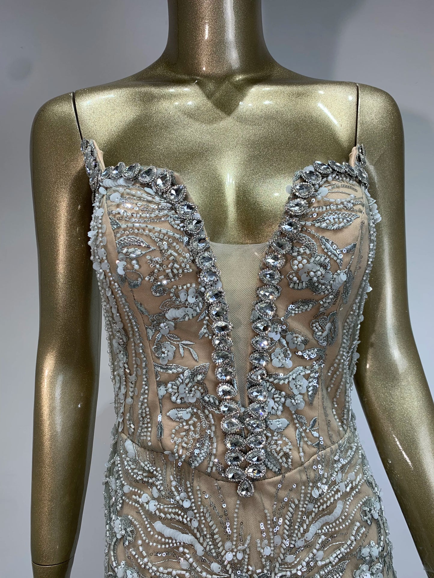Luxury Sexy Strapless Feather Sequins