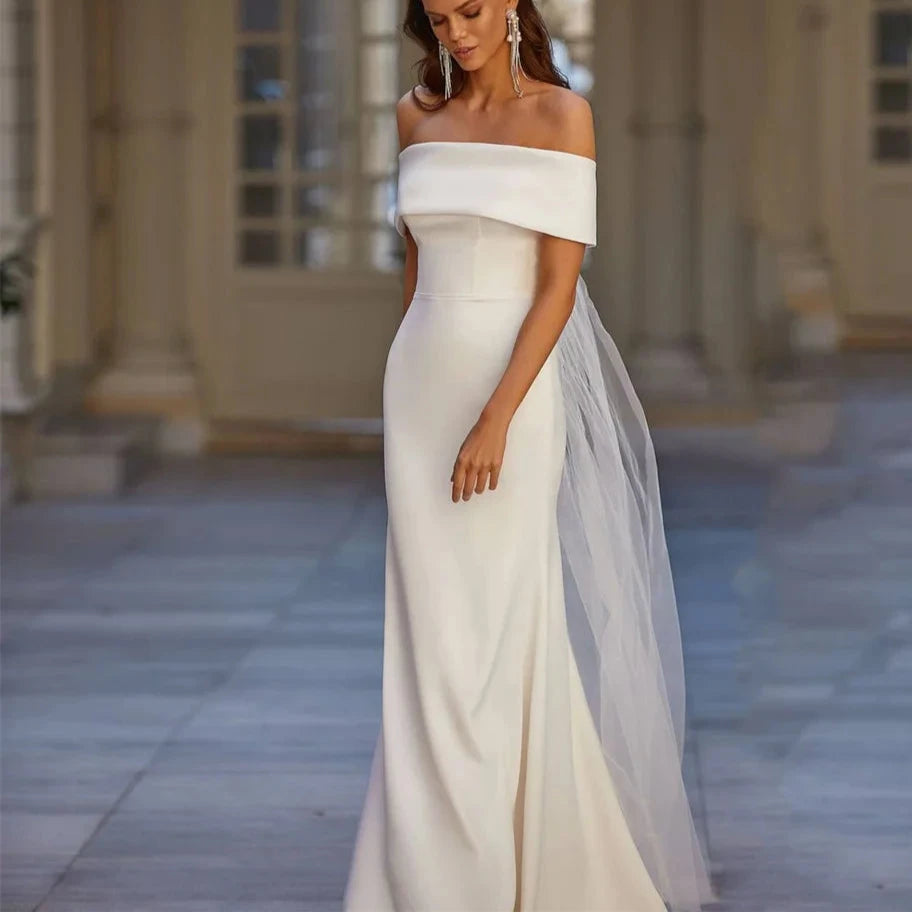 Elegant Off Shoulder Backless Mermaid