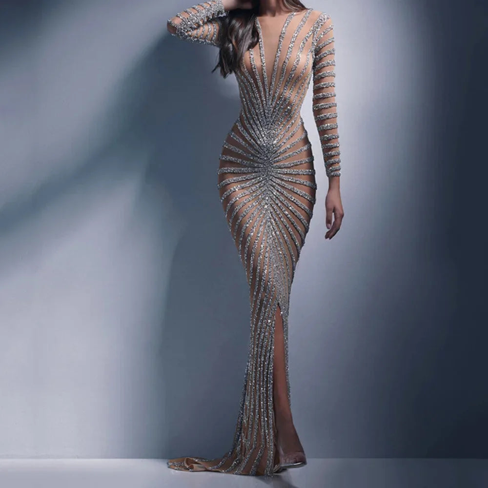 2024 New Mesh Dress Long