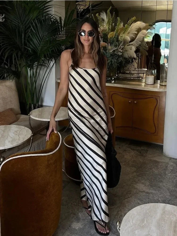 Zebra Printed Elegant Halter Dresses