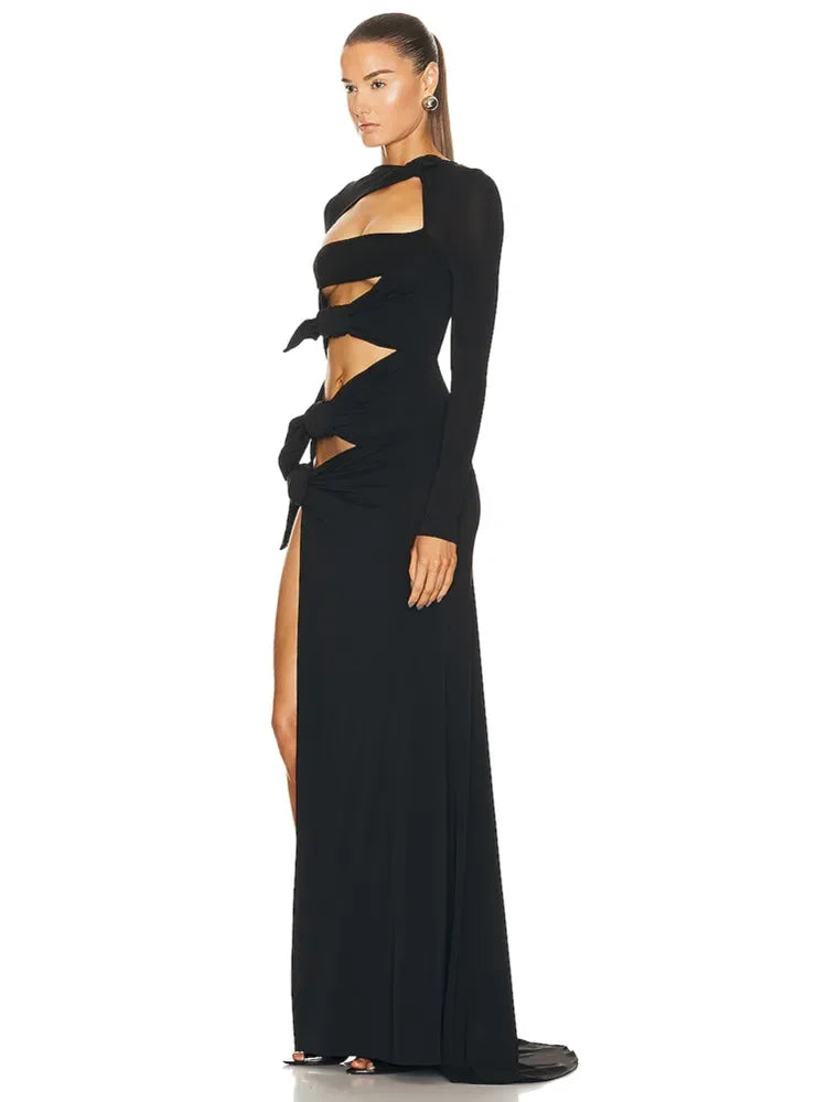 Cut Out Maxi Long Top Quality Gala Dress