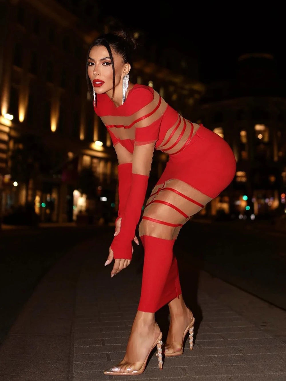 Sexy Mesh Patchwork "Stunner"