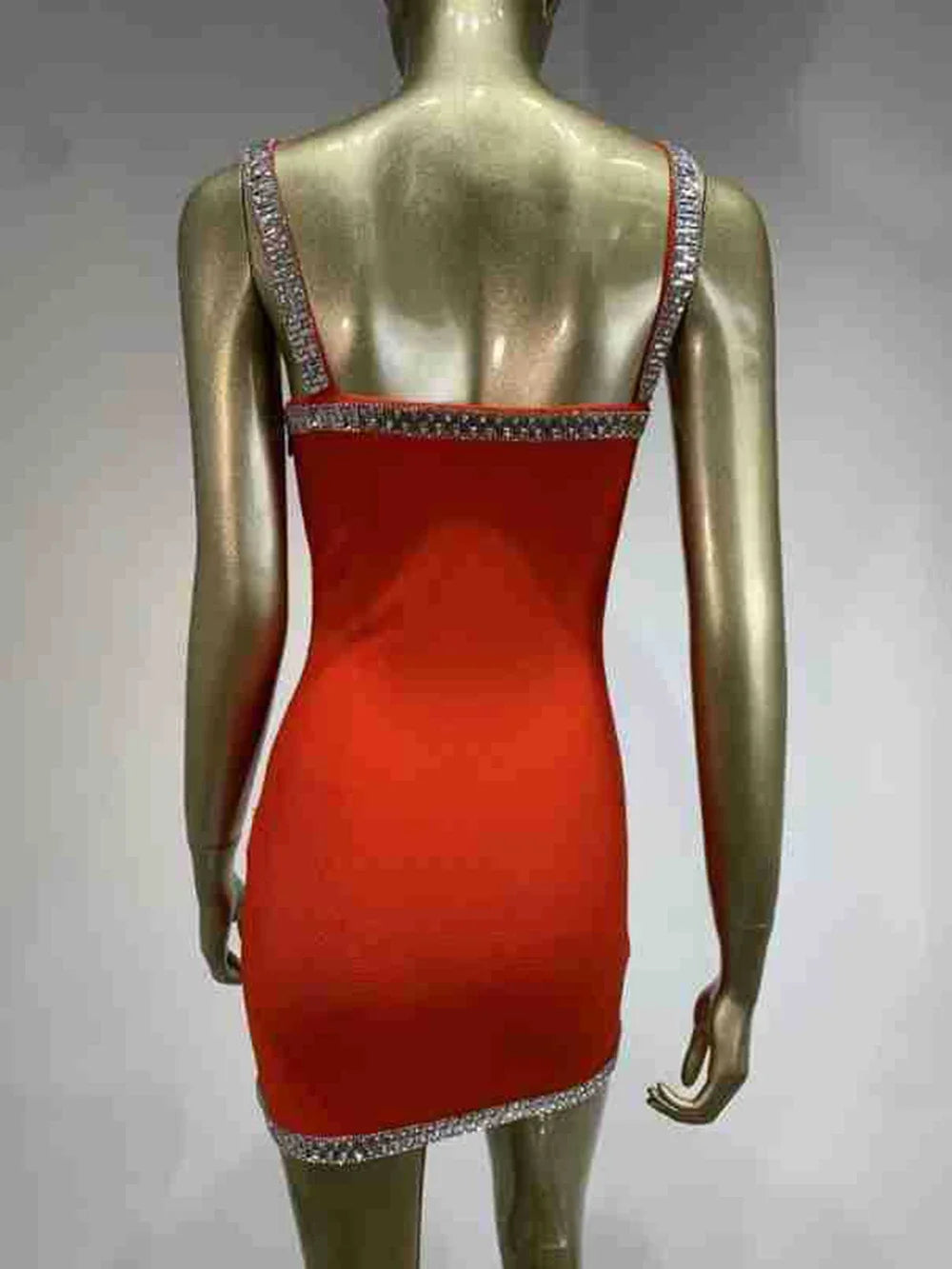 Red Sexy Rhinestone Tight Dress