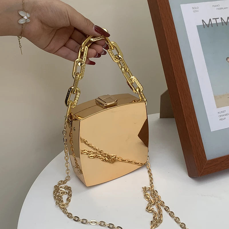 2024 Trend Clutch Bag Gold Silver