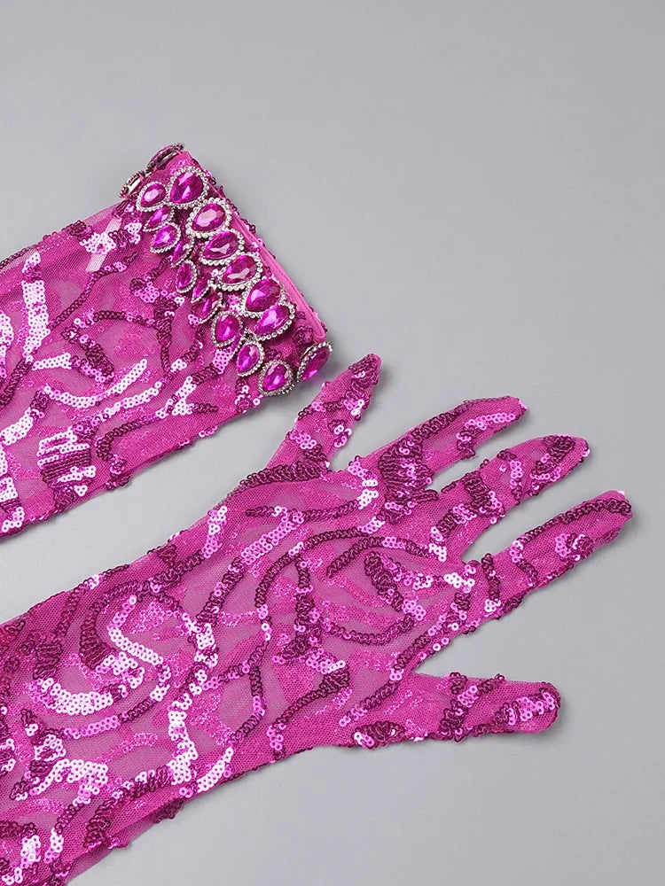 New Hot Pink Feathers Evening Dresses