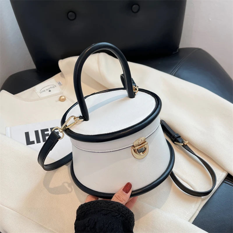 White Bucket Totes Pu Leather Crossbody