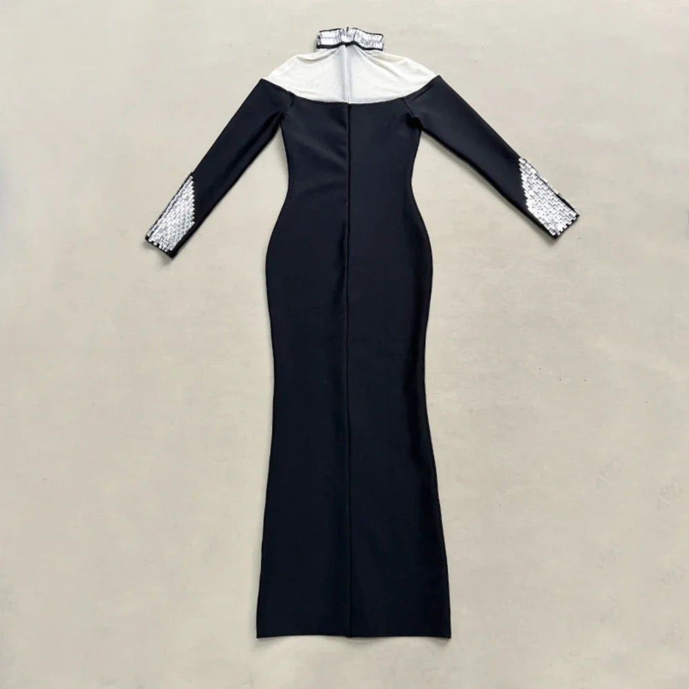 2024 Black Long Blocked Luxury Diamond