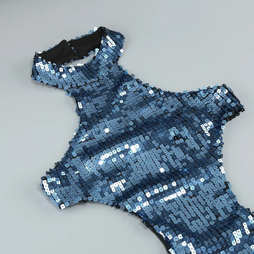 Shiny Sequined Sexy Backless