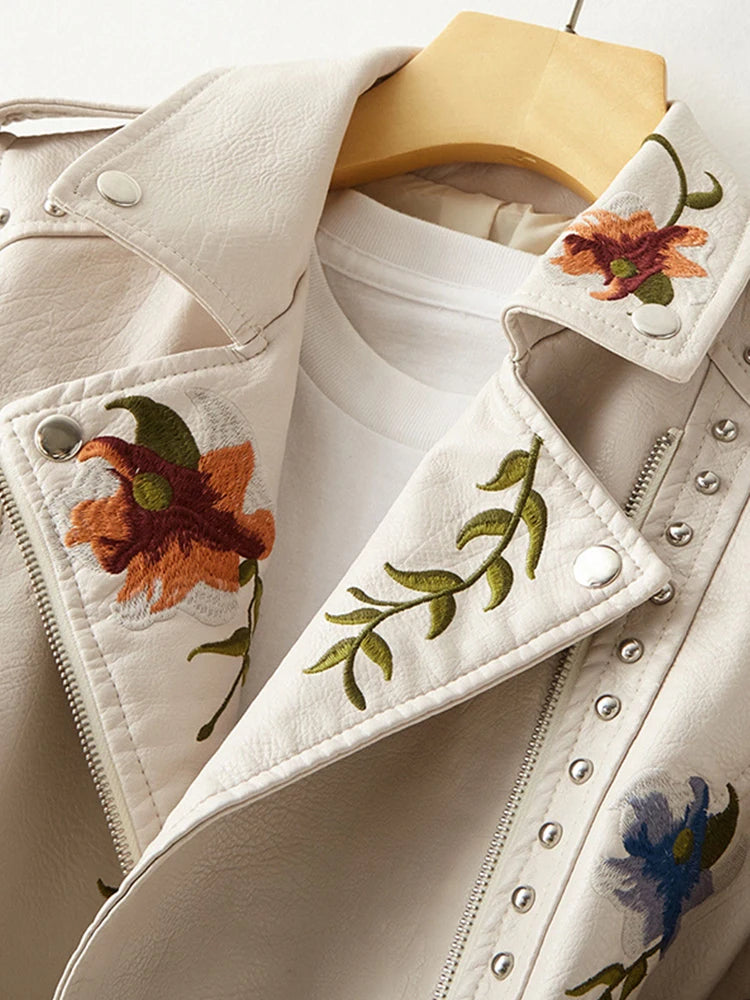 Embroidery Faux Soft Leather