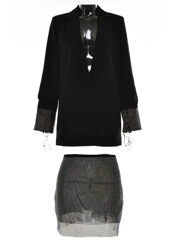 Glitter Diamond Shiny Blazer Set