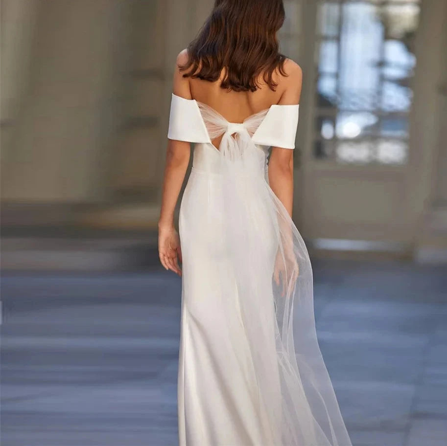 Elegant Off Shoulder Backless Mermaid