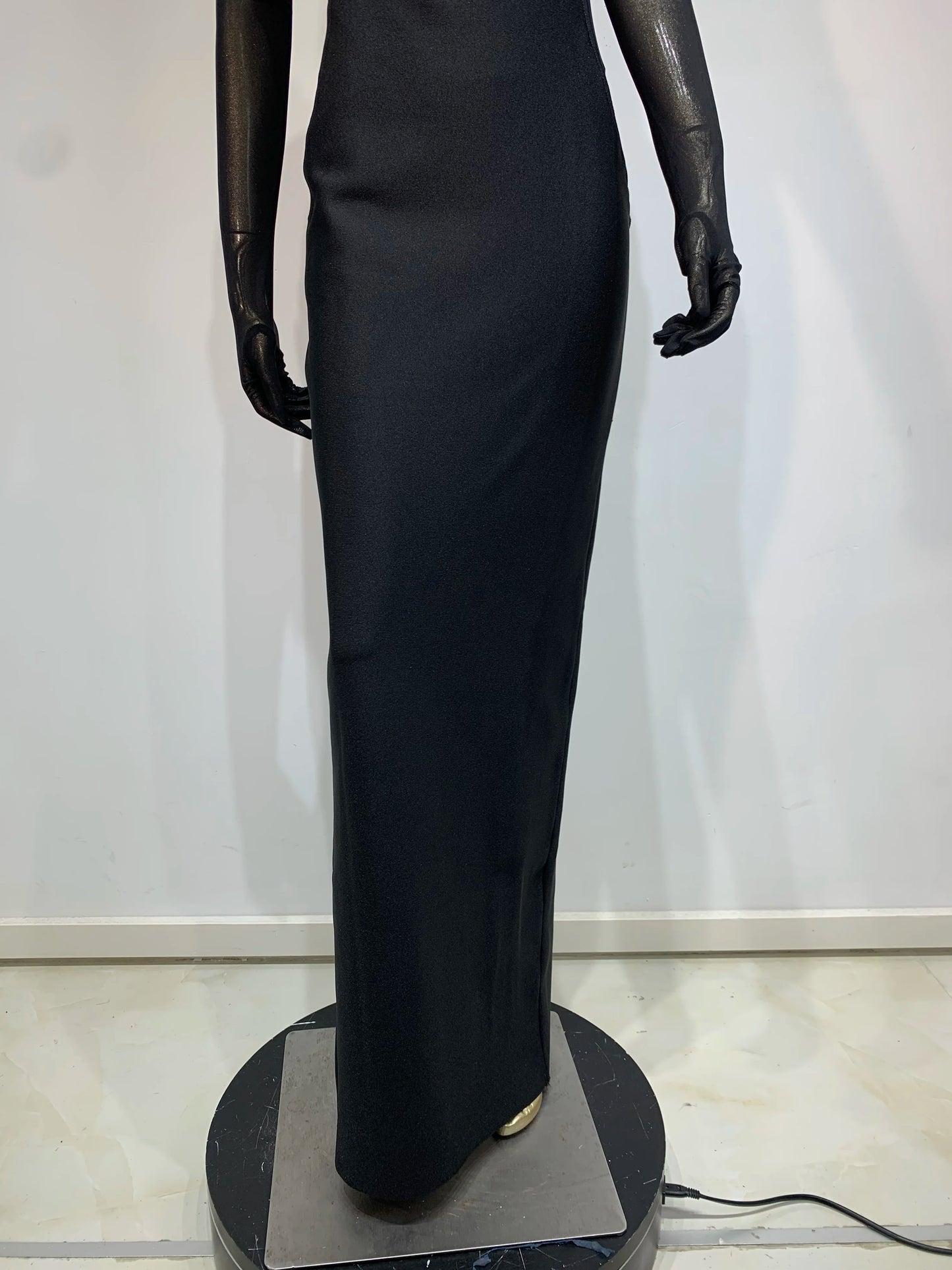 Sexy Diamonds Crystal Black Maxi Long Bodycon Elegant Dress