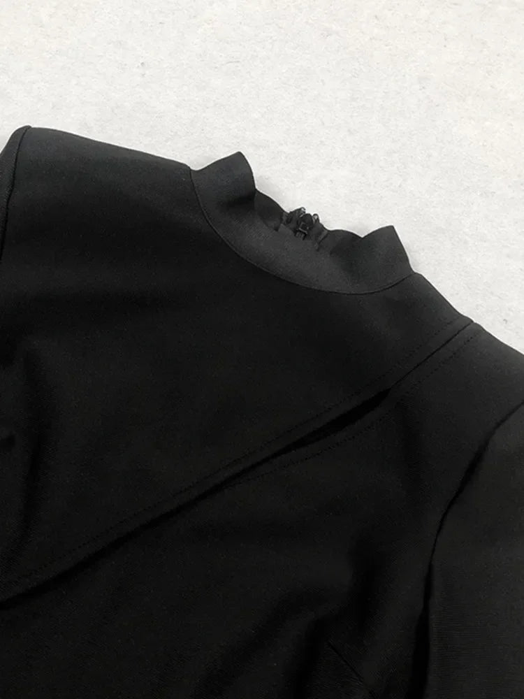 Sexy Long Sleeve Cut Out Black