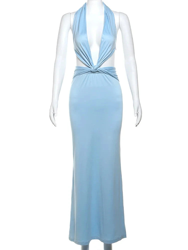 Halter Shirring Maxi