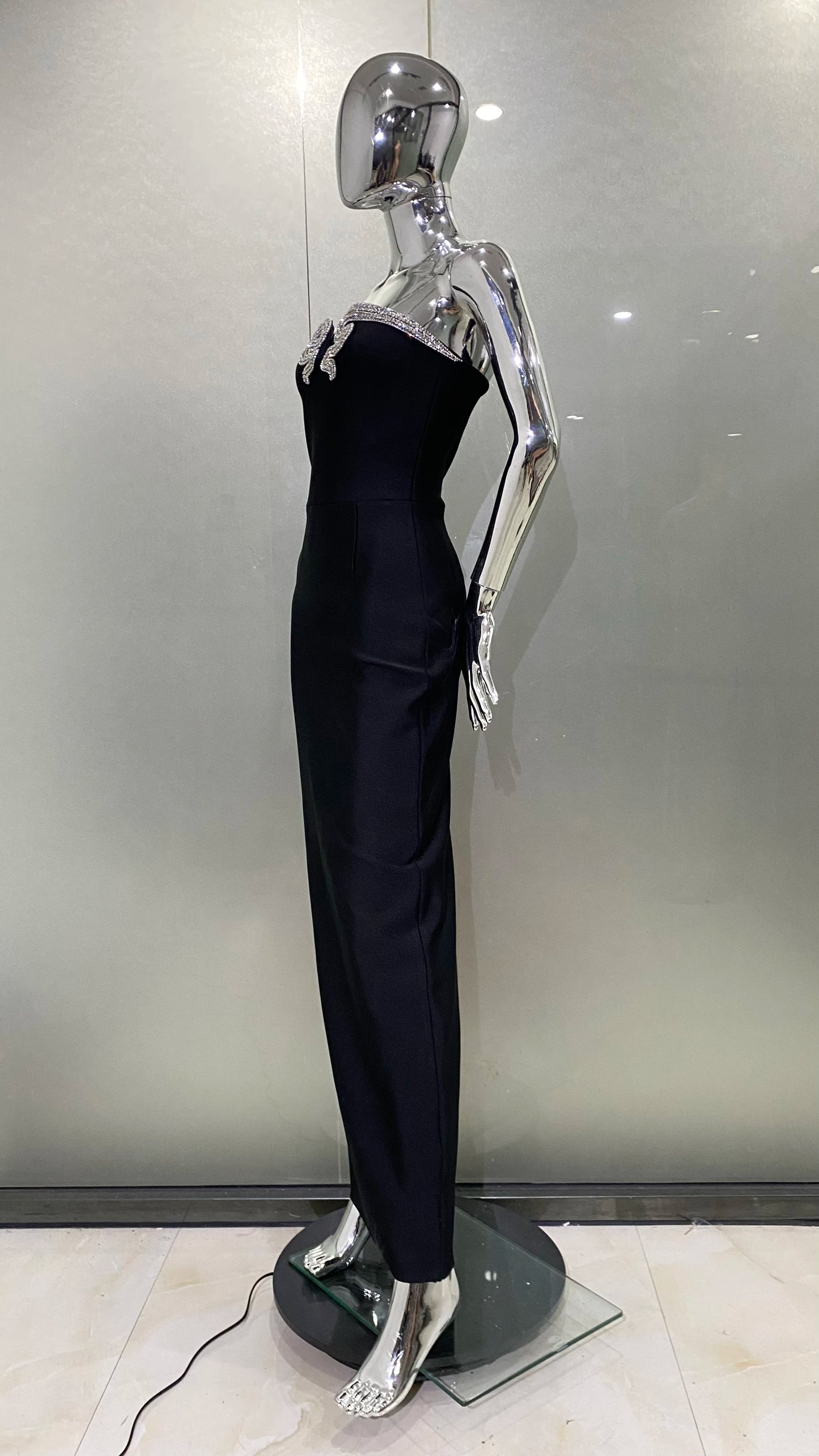 High Quality Strapless Rhinestones Bodycon Dress