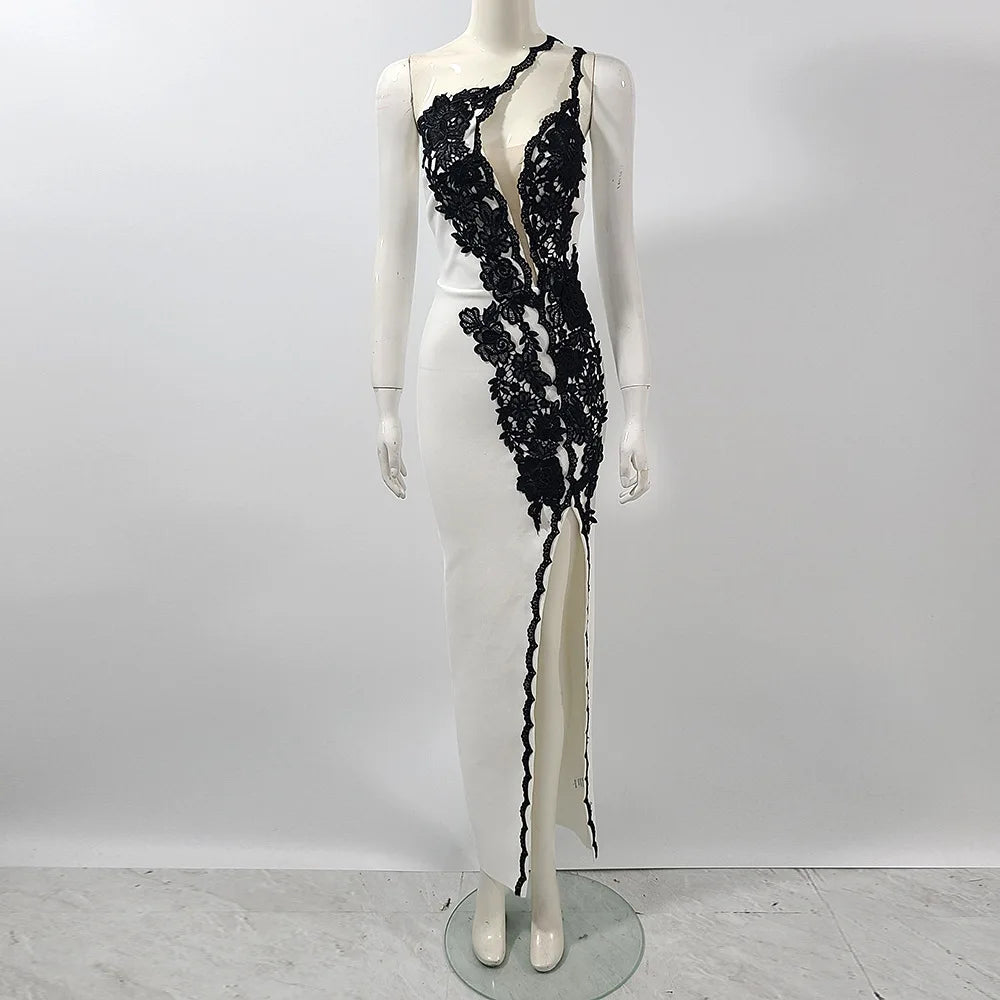 Sexy Black Lace High Split Bodycon